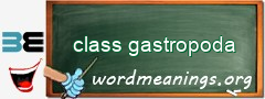 WordMeaning blackboard for class gastropoda